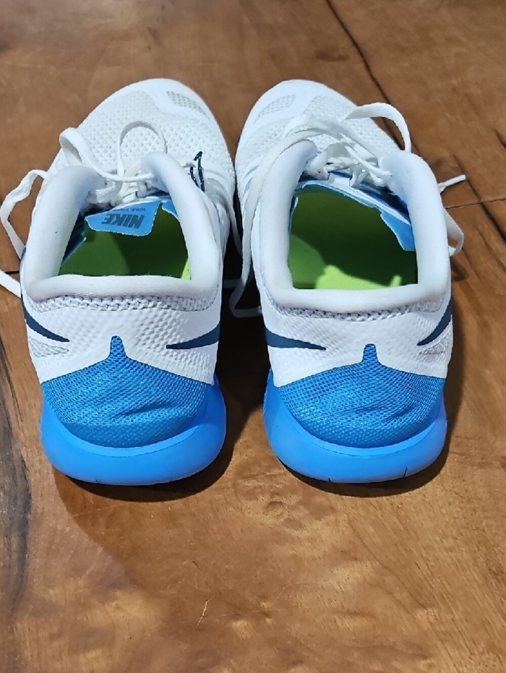 Nike Free Run 5.0 White and Blue Men's Running Training Sneakers Size 10 Clean - Picture 3 of 6